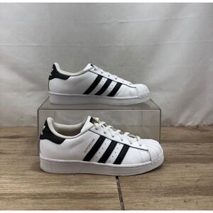 Adidas Superstar White Black Stripe Classic Sneakers Women's Size 7